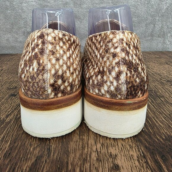 Free People Snake Eye Velvet Loafers 40 9.5 Brown Cream Slip On Comfort Casual - Picture 7 of 13
